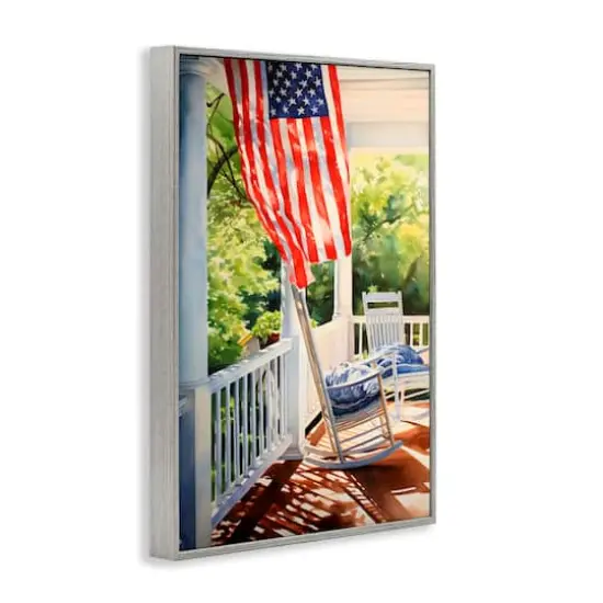 Stupell Industries Vintage American Porch Framed Giclee Art Gray {4}