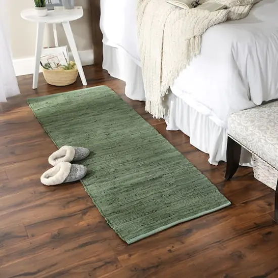 DII&reg; Olive Green Rag Rug, 2ft. x 6ft. {4}