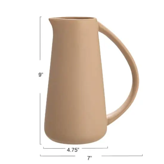 Hello Honey&reg; 48oz. Modern Stoneware Pitcher Putty Beige {4}