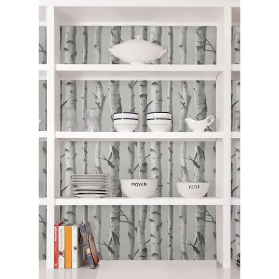 InHome Birch Forest Gray Peel & Stick Wallpaper {7}