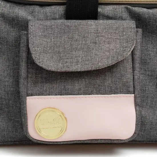We R Memory Keepers&reg; Pink & Gray Crafter's Machine Tote {10}