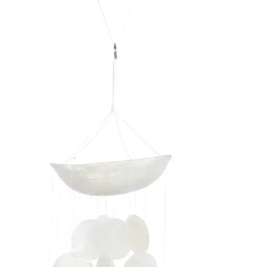 27" Capiz Coastal Windchime White {4}