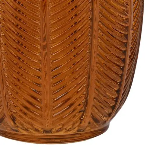 5" Vintage-Style Leaf-Textured Glass Candle Holder by Ashland&reg; Amber {4}