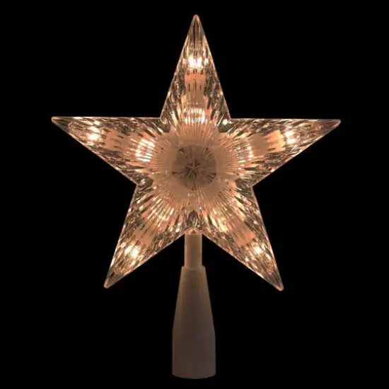 7.5" Clear & White 5-Point Star Tree Topper {5}