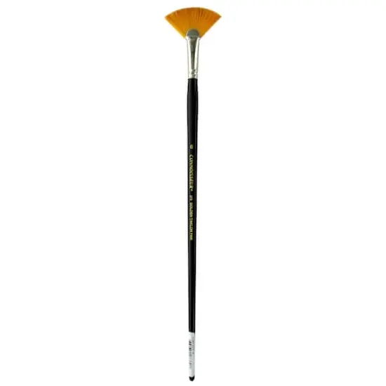 Connoisseur&reg; Gold Taklon Long Handle Fan Brush, Size 6 {1}
