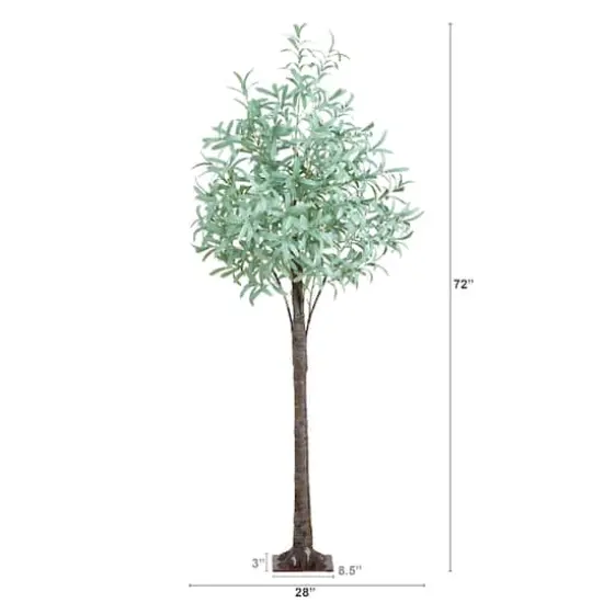 6ft. Pre-Lit Artificial Olive Tree with Warm White LED Lights {7}