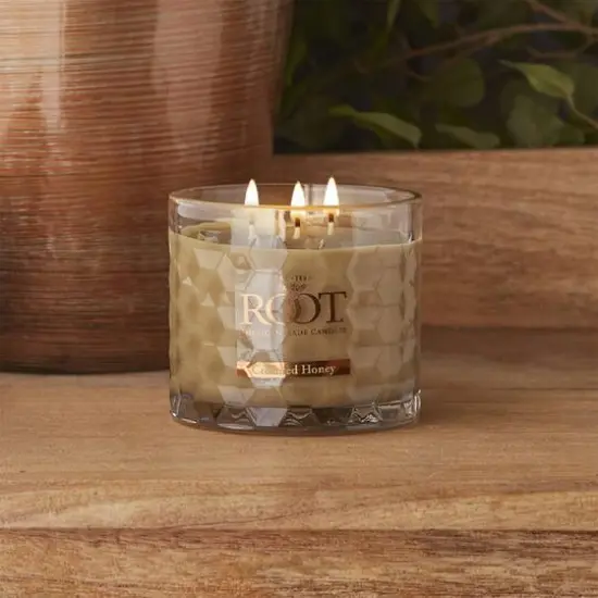 Root Candles Signature 3-Wick Honeycomb Beeswax Blend Jar Candle Creamed Honey {3}