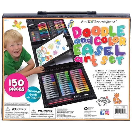 Art 101&reg; Budding Artist&reg; Doodle & Color Pop-Up Easel Art Set {5}