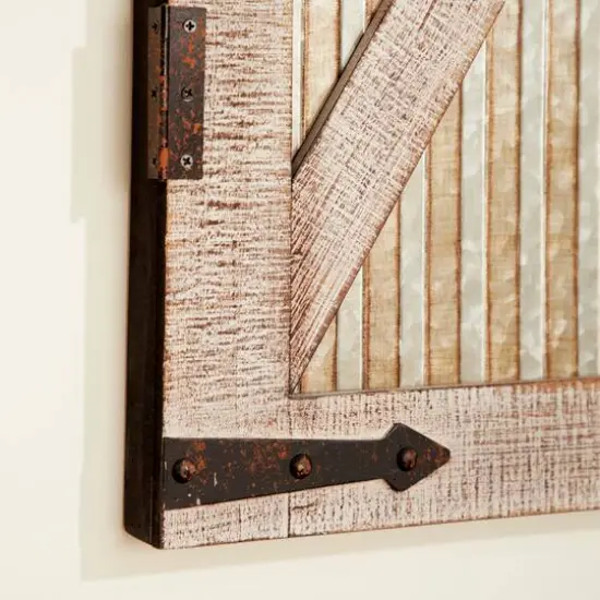 47" Silver Metal Farmhouse Doors Wall D&eacute;cor {6}