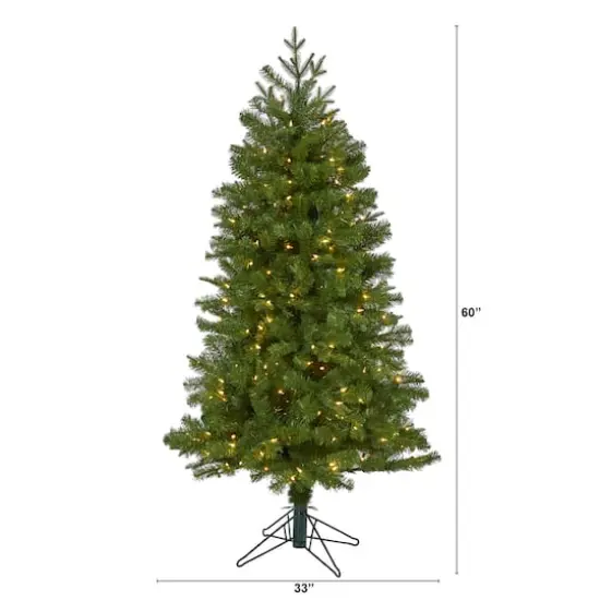5ft. Pre-Lit Vancouver Spruce Artificial Christmas Tree, Warm White LED Lights {3}