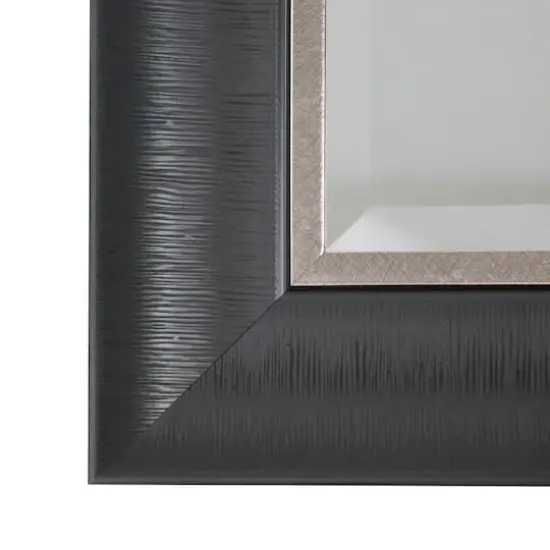 Head West&reg; 34.5" Alderton Black & Silver Framed Beveled Wall Mirror  {5}