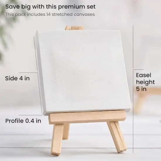 Arteza&reg; 4" x 4" Mini Canvases with Easels, 14ct. {3}
