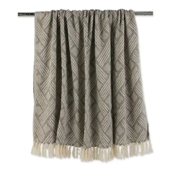 DII&reg; Gray Basket Weave Woven Throw {5}