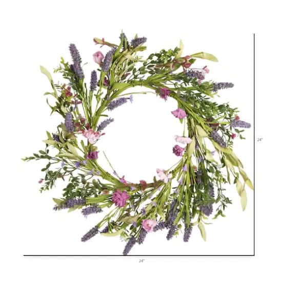 24" Purple Lilac Wildflower Wreath {4}