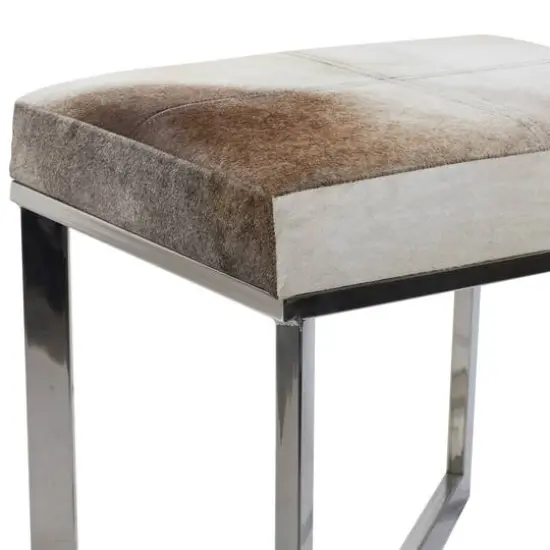 20" Gray & White Stainless Steel Contemporary Stool {5}