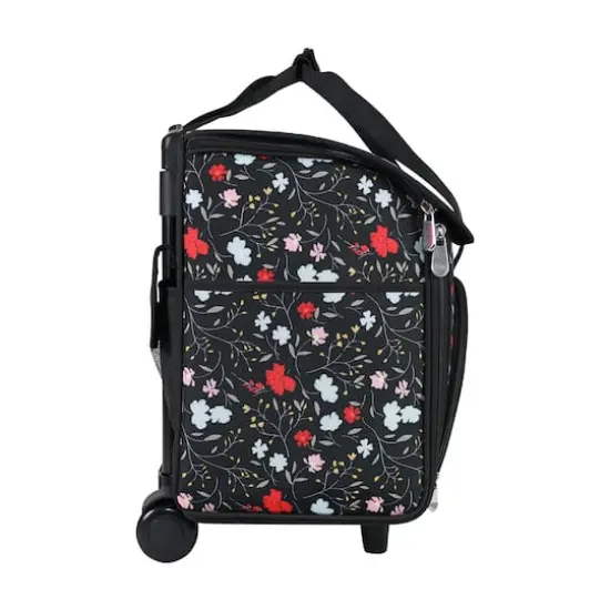 Everything Mary Black Floral Teacher Rolling Tote {6}