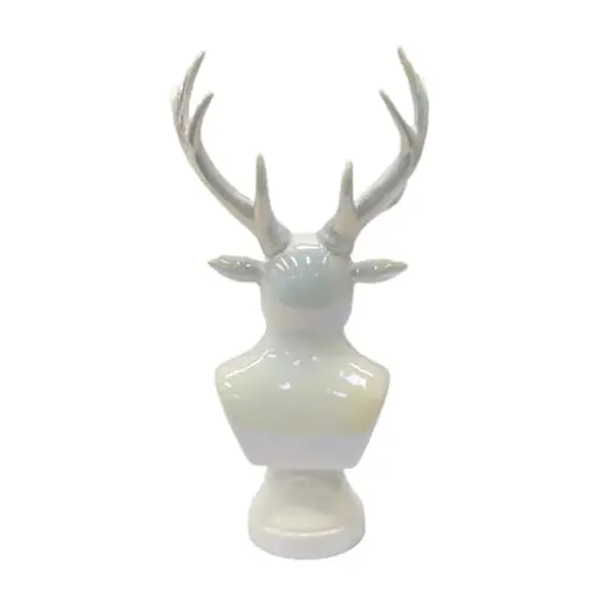 13.25" Iridescent White Reindeer Bust Tabletop D&eacute;cor by Ashland&reg; {4}
