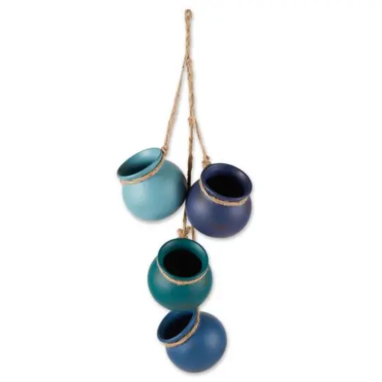 23" Garden Dangling Mini Pots Blue {1}