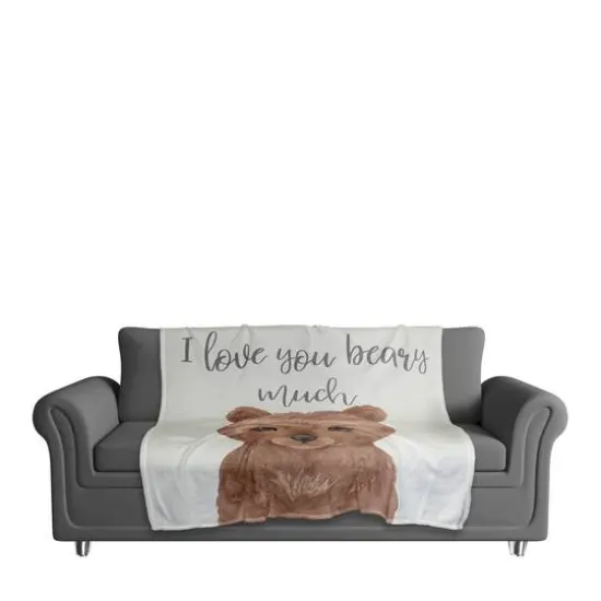 I Love Your Beary Much 50" x 60" Coral Fleece Blanket {4}