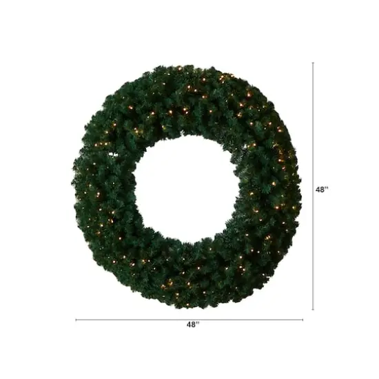 48" White LED Lights Artificial Christmas Wreath {3}