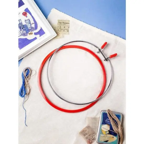 Nurge 8" Spring Metal Embroidery Hoop Deep Red {3}