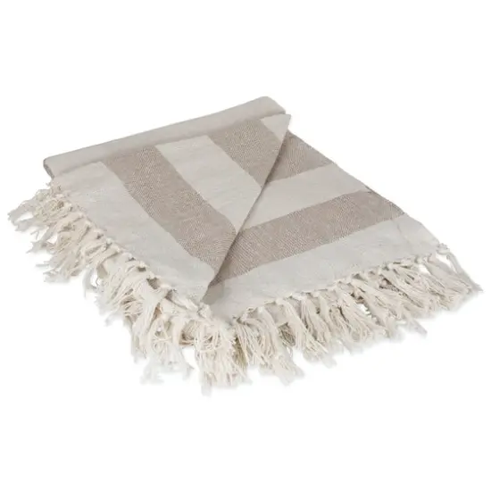 DII&reg; Stone & Off White Cabana Stripe Throw {1}
