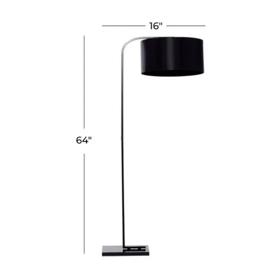 Black Metal Traditional Floor Lamp, 64" x 16" x 29" {8}