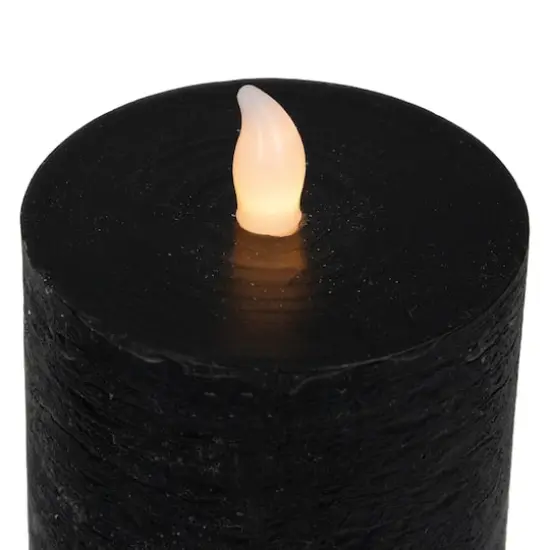 Black Flickering LED Halloween Wax Pillar Candles, 3ct. {5}