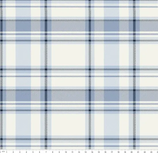 Springs Creative Modern Coastal Naomi Raffia Chambray Blue Fabric {1}