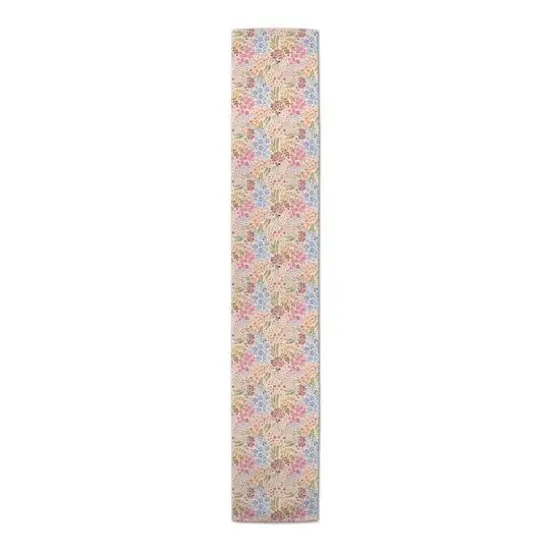 90" Wild Flower Floral Cotton Twill Runner Pink {4}