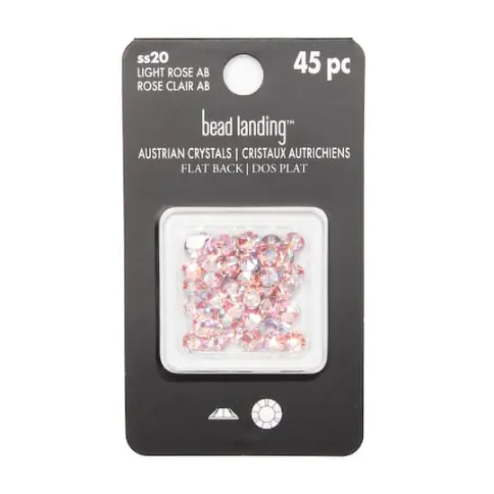 SS20 Round Flatback Austrian Crystals by Bead Landing&trade;, 45ct. Light Rose Aurora Borealis {5}