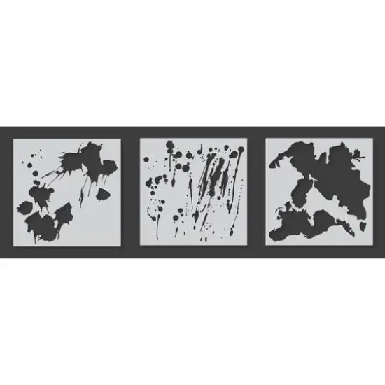 PA Essentials 6'' x 6'' Paint Splatter Layer Pack Stencil Set, 3ct. {3}