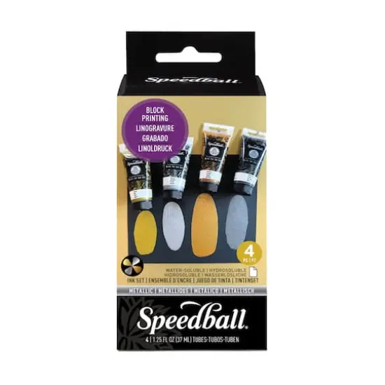 Speedball&reg; Block Printing Metallic Ink Set {1}