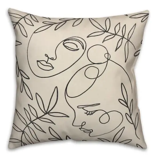 Botanical Faces 18" x 18" Throw Pillow {1}