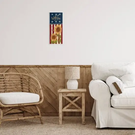 Stupell Industries Americana Welcome Country Sunflowers Wall Plaque Art {3}