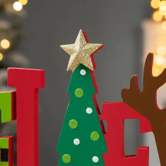 Glitzhome&reg; 14'' BELIEVE Wooden Christmas Table D&eacute;cor {6}