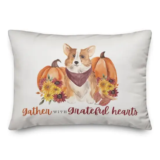 Gather Fall Corgi Indoor/Outdoor Pillow {1}