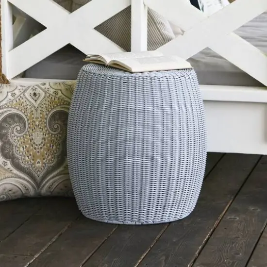 Household Essentials 18" Woven Storage End Table Gray {3}