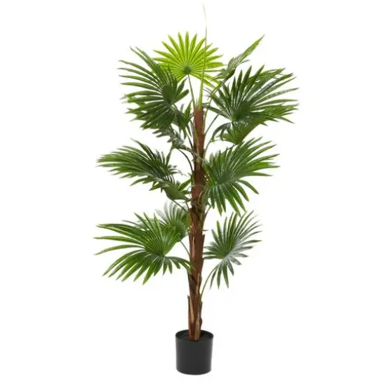 Fountain Palm Tree, Artificial Decorative Foliage For Indoors, 65", Green {1}