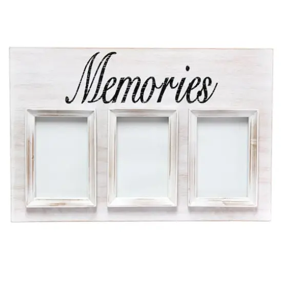  Elegant Designs Whitewash Memories 3 Photo Collage 4" x 6" Picture Frame {3}