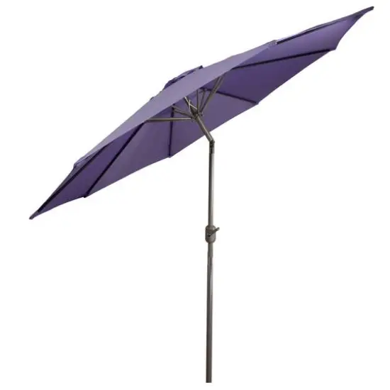 9ft. Outdoor Patio Market Umbrella with Hand Crank & Tilt Purple/Brown {7}