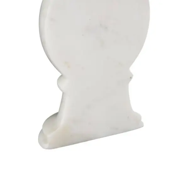 7" White Marble Globe Sleek Orb Decorative Bookends, 2ct. {6}