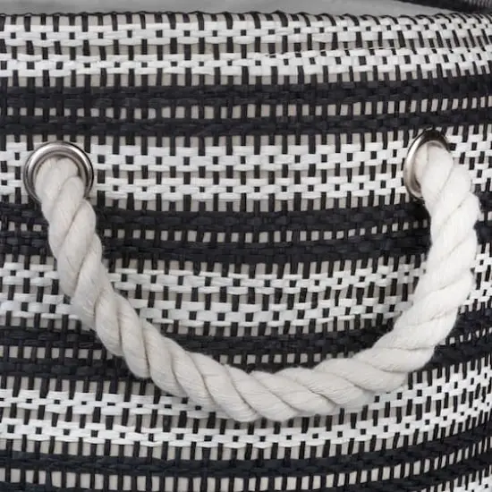 DII&reg; Large Black & White Striped Weave Round Paper Storage Basket {1}
