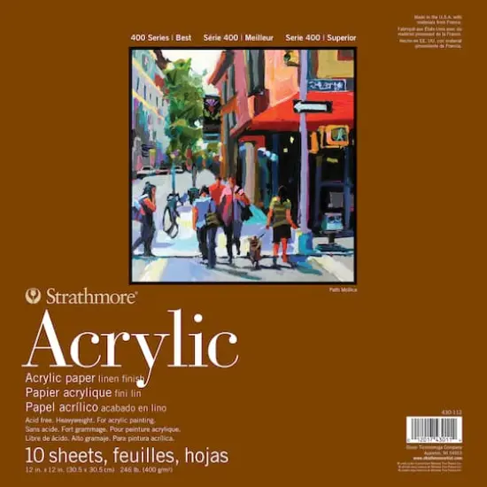Strathmore Acrylic Paper Pad, 400 Series, Tape-Bound, 10 Sheets, 12" x 12" {1}