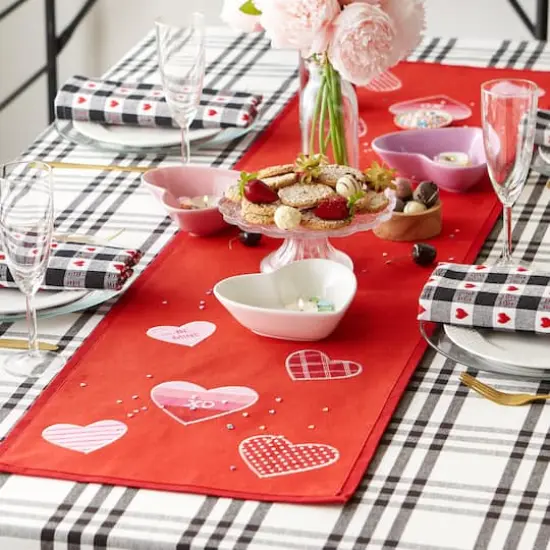DII&reg; 54" Hearts Embellished Table Runner {5}