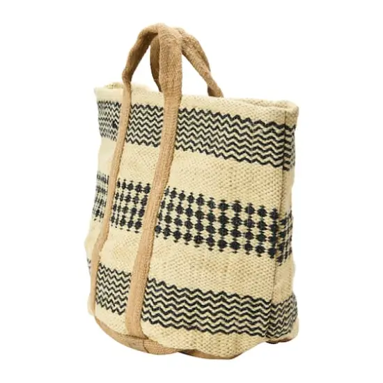 Hello Honey&reg; 24" Modern Boho Woven Jute Bag with Waterproof Liner and Contemporary Pattern {7}