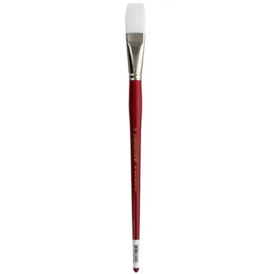 Connoisseur&reg; All Media White Taklon Long Handle Flat Brush {1}