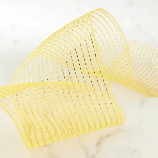 5.5" x 45ft. Mustard Mesh Ribbon by Celebrate It&trade; {3}