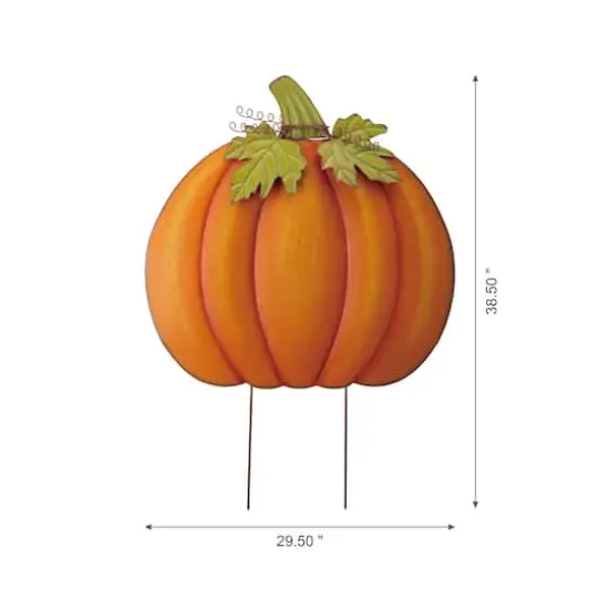 Glitzhome&reg; 39" Fall Pumpkin Metal Yard Stake or Standing D&eacute;cor {5}