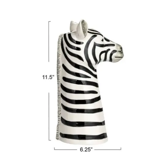 Hello Honey&reg; 11.5" White & Black Hand-Painted Decorative Stoneware Zebra Vase {6}